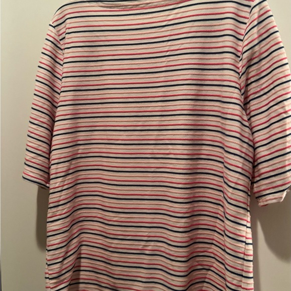 Talbots Striped Pink & White Women’s Boatneck Top - Picture 3 of 4